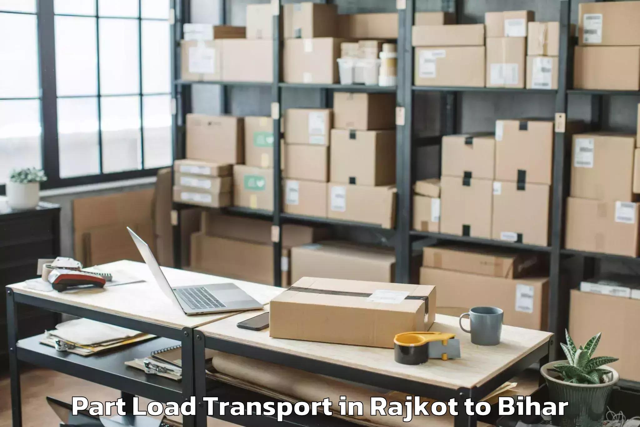 Professional Rajkot to Chanakya National Law Universi Part Load Transport